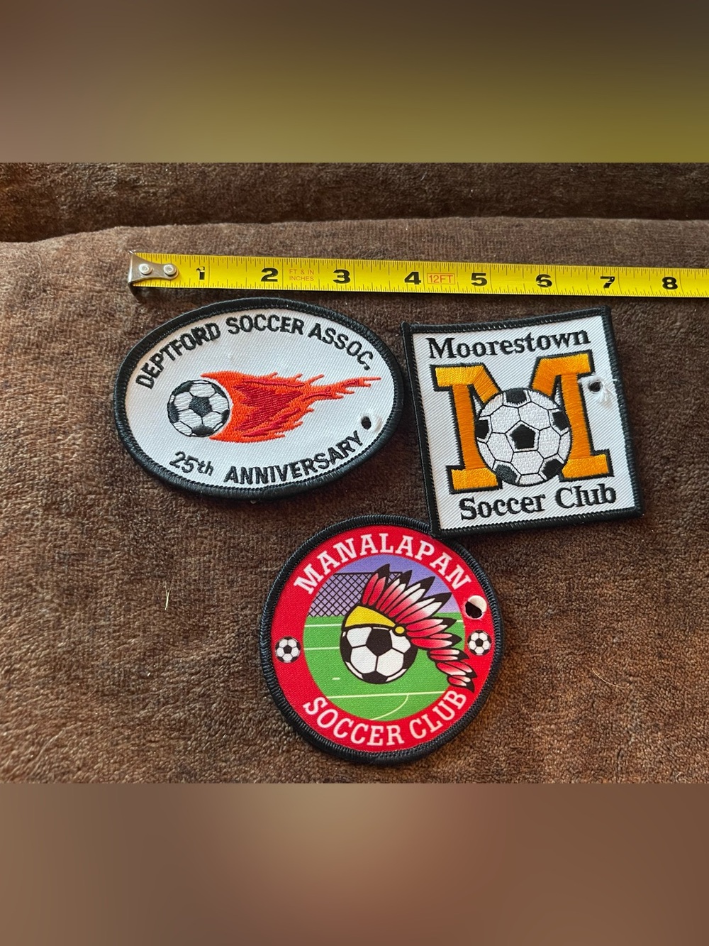 3 New Jersey Soccer Club/Associations Patches - Deptford, Moorestown, Manalapan